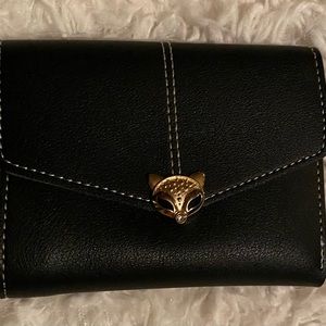 Women’s Fox Detail Snap Vegan Leather Wallet